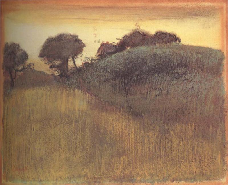 Edgar Degas Wheat Field and Green Hill oil painting image